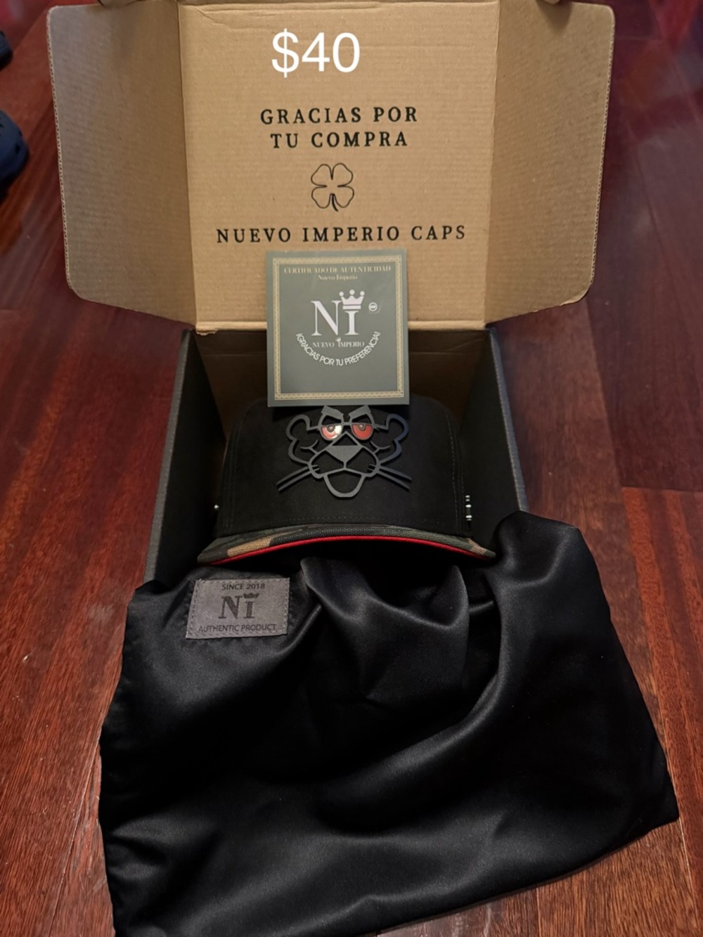 Black Baseball Hat with Red Trim